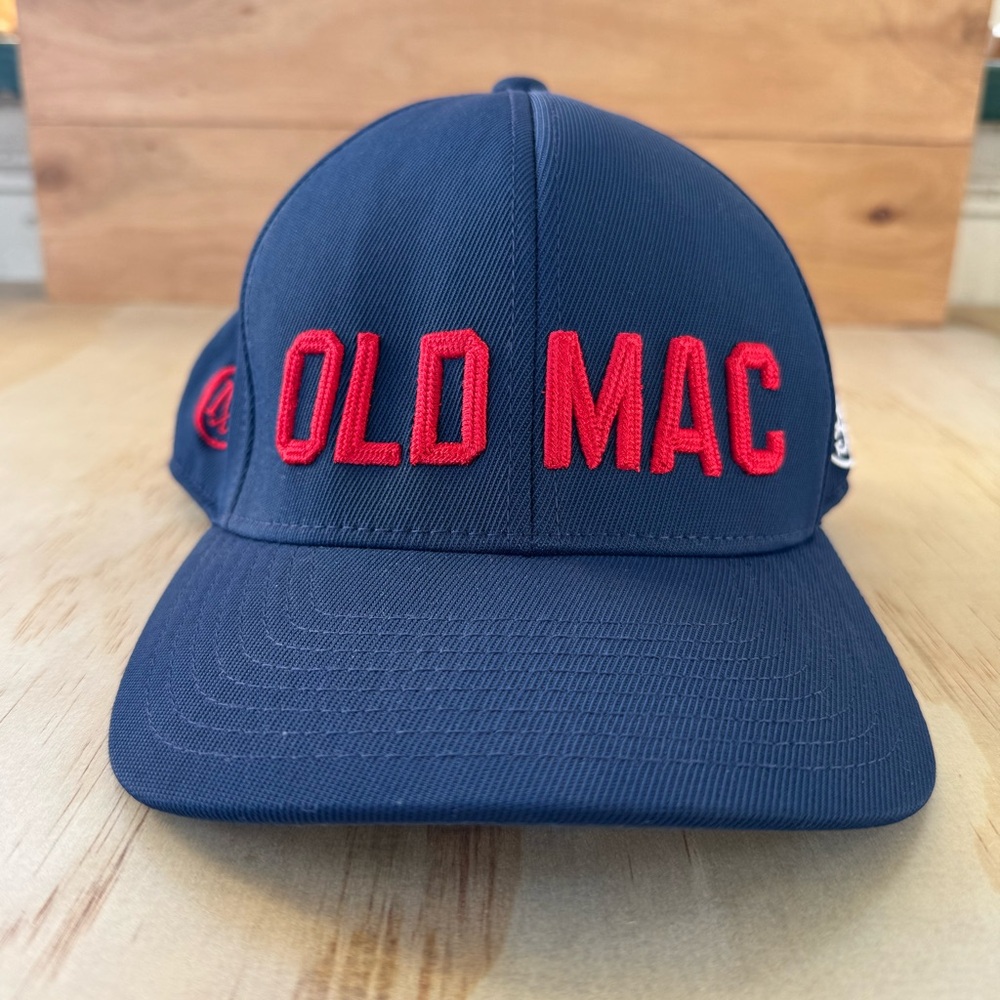 G/FORE hat in navy blue with red embroidered "OLD MAC" like new condition